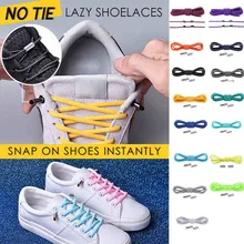 1 пара шнурков без завязок, бандаж для ленивых, разные стили, металлическое соединение, гибкие круглые эластичные шнурки для обуви, быстрая обувь для ленивых, новые шнурки