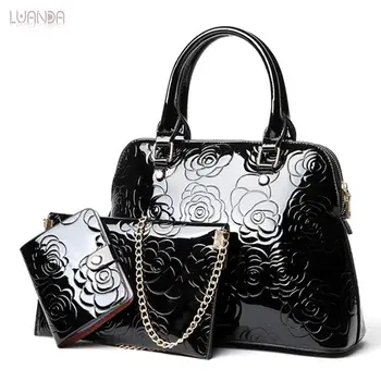 

3 Sets Leather Women Totes High Quality Handbag Casual Composite Bag Floral Women Shoulder Bags Fashion Designer Top-Handle bag