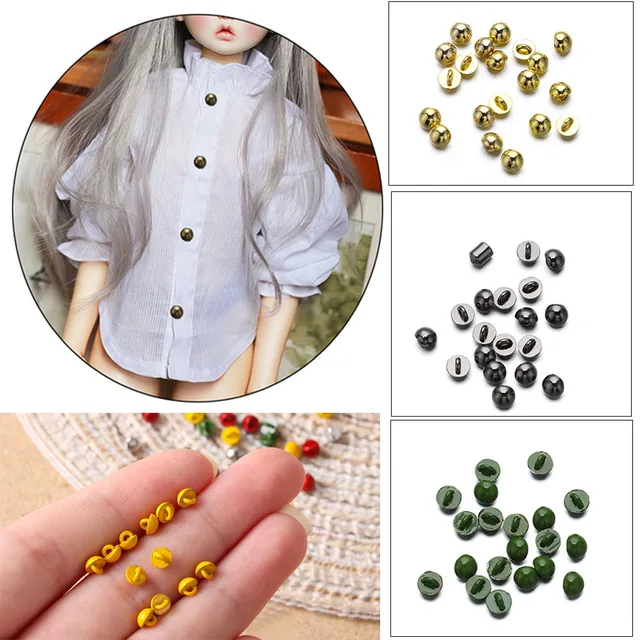 20Pcs/set 4mm Mini Mushroom Buttons Buckle for Doll Coat Doll Clothes Decoration Button DIY Doll Clothing Sewing Accessories 1