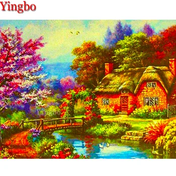 

Diamond Painting Full Square round drill Garden hut forest landscape Diamond Embroidery Picture Of Rhinestones diamond mosaic