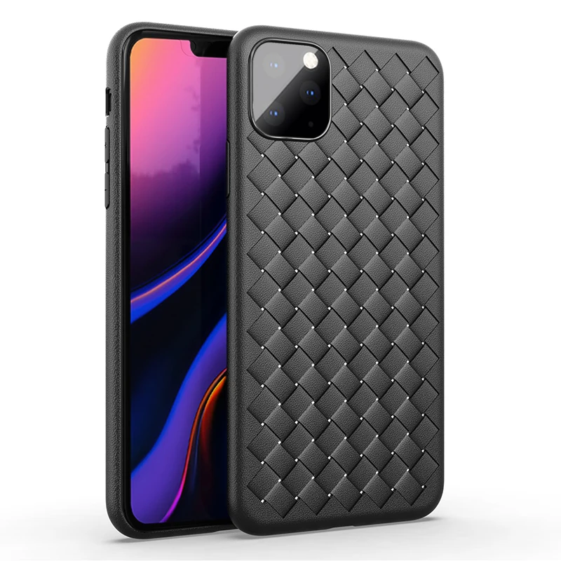 Роскошный чехол BV для Apple iphone 11 сетчатый тканый тонкий мягкий защитный накладка