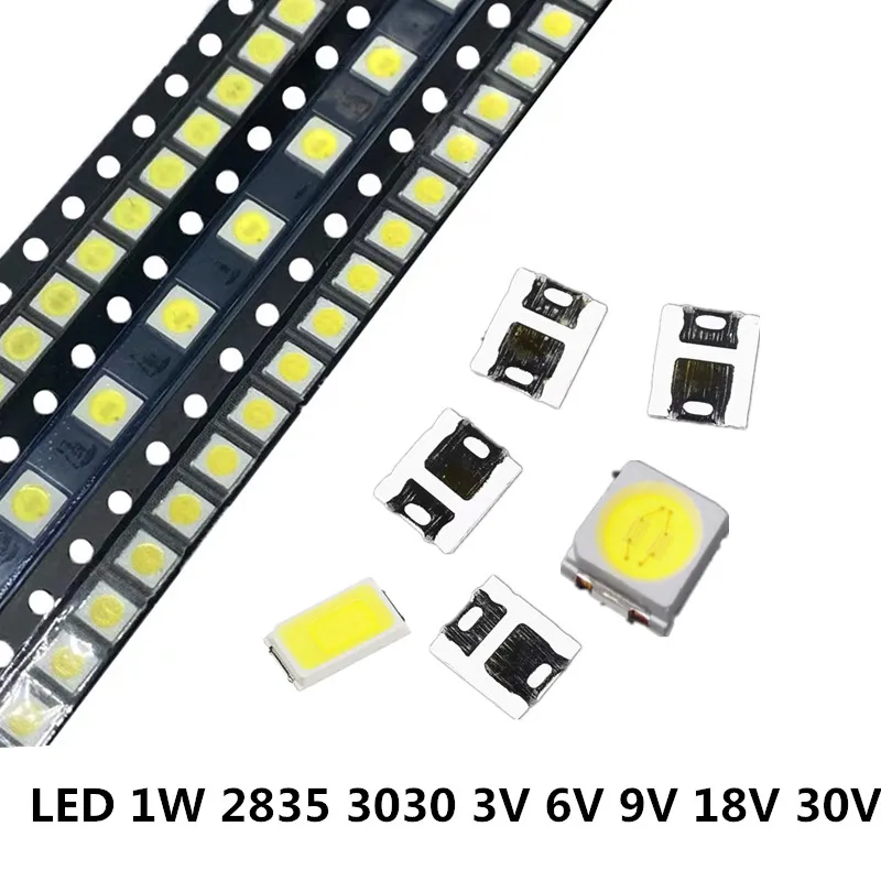 1020PCS SMD светодиодный 2835 5730 чипы 0 5 Вт 1 3V 6V 9V 18V 30V бусины светильник белый 130LM