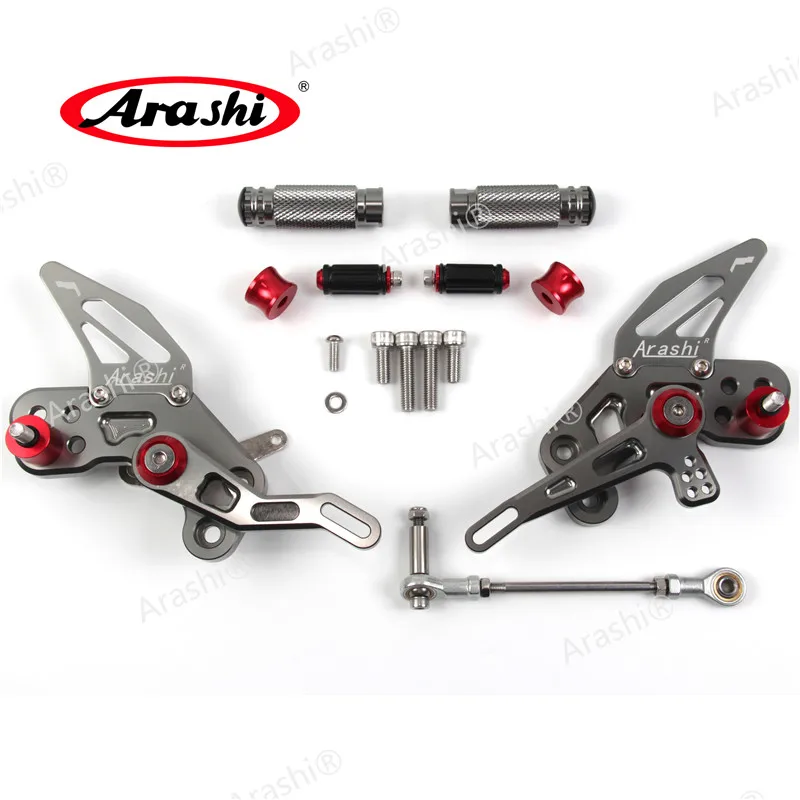 Gray Arashi CNC регулируемый Rearset для KAWASAKI Z125 Z125-Pro подножки задние алюминиевые мотоциклетные - Цвет: Gray