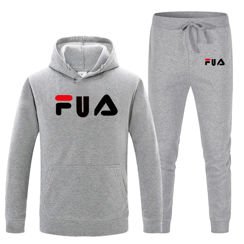 

Spring and autumn winter fitness sportswear men's hoodie black and white suit casual men's 2-piece sweatshirt + sweatpants
