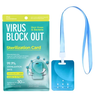 

Sterilization Card Air Freshener for Kids Adults Portable Air Sanitizer Disinfection Protection Cards Antibacterial with Lanyard
