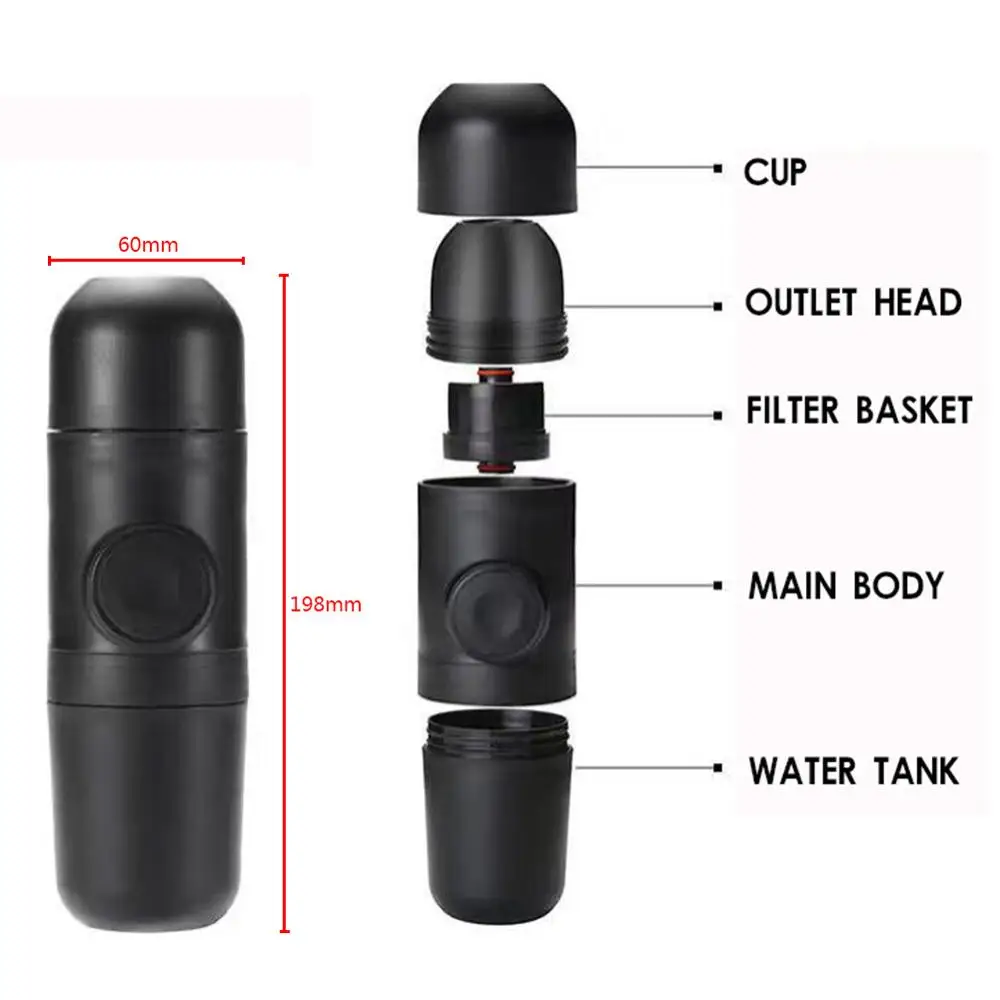 70ml Mini Manual Coffee Machine Portable Pressure Espresso Coffee Maker Pressing Cup Handheld Espresso Maker for Home Traveller