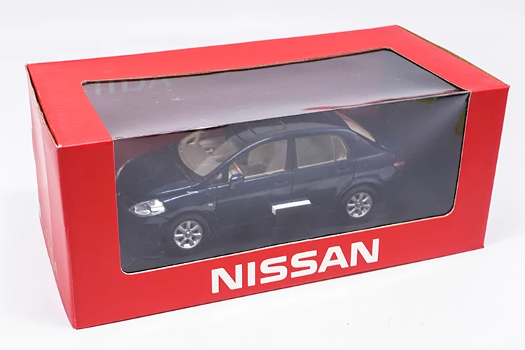 Оригинальная Заводская аутентичная модель автомобиля 1/18 NISSAN black TIIDA из литого