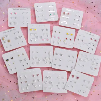 

Korean version of earrings combination set cartoon cute rainbow unicorn earrings school girl earrings