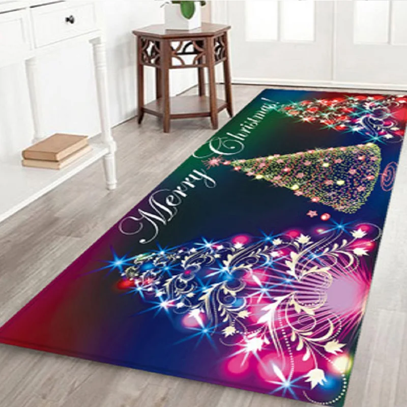 

3D Christmas Non-Slip Carpet Lights Christmas Tree Carpet Kitchen Room Floor Carpet Velvet Carpet New Christmas Decoration Home
