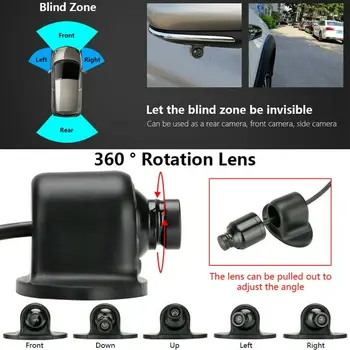 

Waterproof Reverse Camera Plastic Black Replacement Universal 360° Side