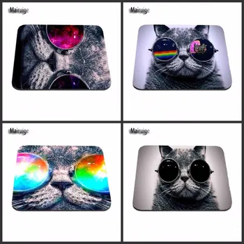 

Top Selling NEW Square Cat With Glasses Thicken for Optical Silicon Mouse Pads 220X180mmAnd 29*25cm And 25*20 Mat Mice Pad Drop