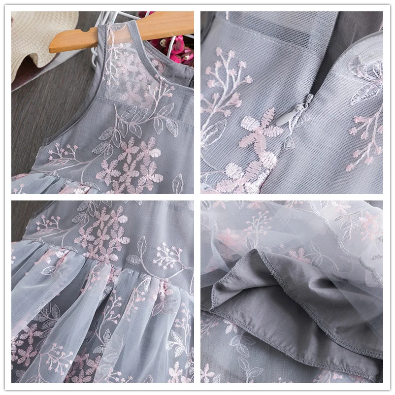 3-8 Years Kids Dress for Girls Party Dress Navy Blue Children Clothing Shiny Sequins Princess Pageant Frock Birthday Costume