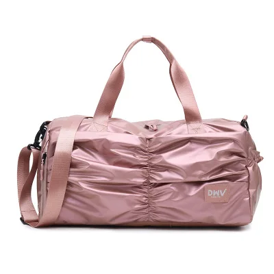 Спортивная сумка для фитнеса, путешествий, Женская деловая сумка, женская сумка для тренировок, йоги, модная плиссированная блестящая легкая сумка для тренировок - Цвет: pink