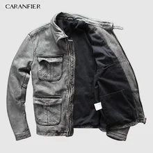 CARANFIER кожаная куртка бренд старый ретро Мужская воловья натуральная кожа куртка мотоциклетная кожаная куртка DHL