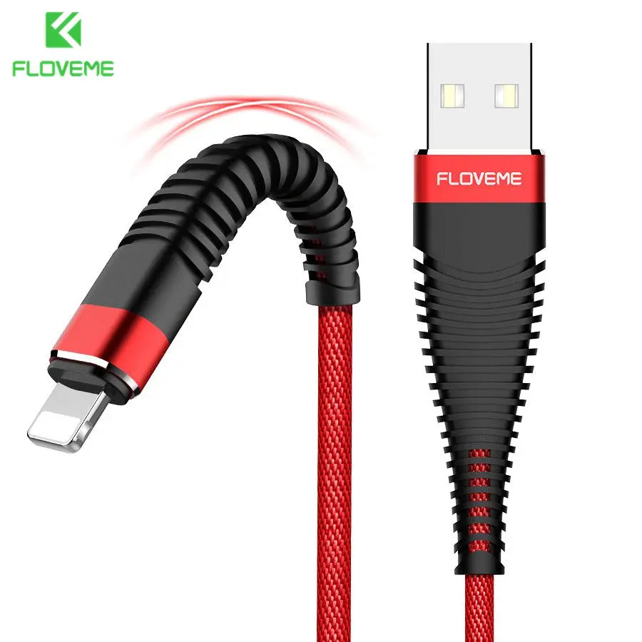 

FLOVEME 1M Lighting Cable For iPhone XR X USB Cable High Tensile Braid Charging Data Cable For iPod iPad 1 2 Charger Sync Cables