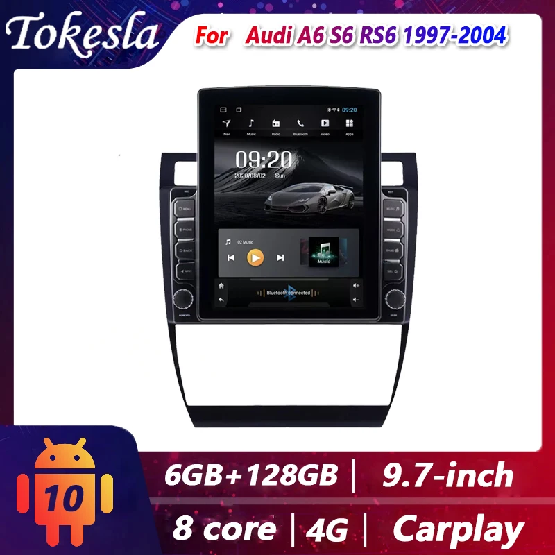 

Tokesla For Audi A6 S6 RS6 Car Radio 2 Din Android Tesla Screen Central Multimedia Stereo Receiver Dvd Automotivo Vodeo Players