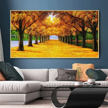 

RELIABLI Art Wall Art Landscape Poster Golden Tree Pictures Canvas Paintings Living Room Decoration Posters And Prints No Frame