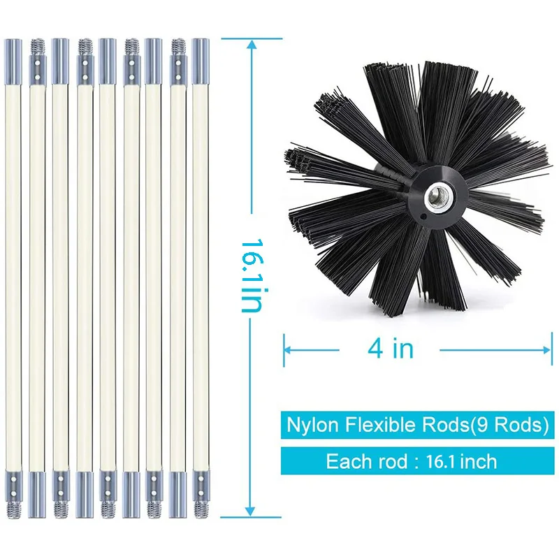 US $24.18 Best 24 Feet Dryer Duct Cleaning Kit Lint Remover Flexible Dryer Vent Cleaner Kit Chimney Brushes Extends Up To 24 Feet