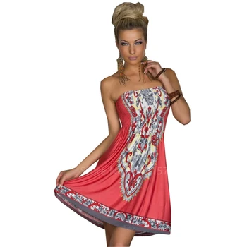 

Woman African 2020 Tube Dress National Style Print Dashiki Summer Elegant Beach Wear Bazin Riche Lady Party Africa Dresses