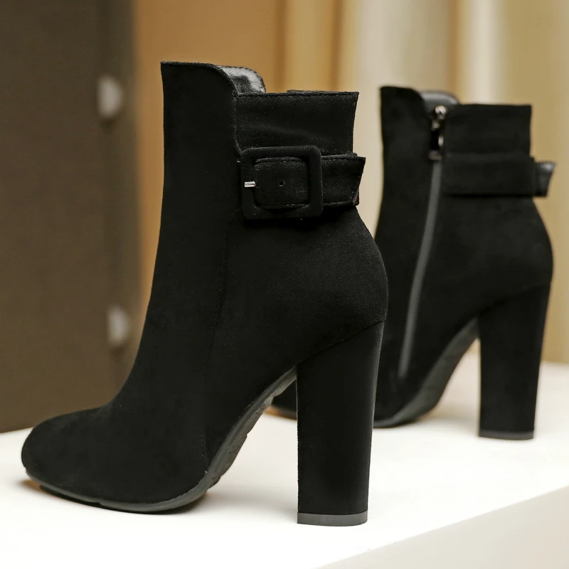 Ankle boots for women block heel Clearance