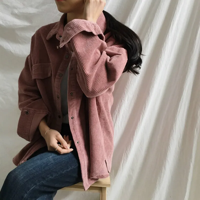 Very best  Women's Jackets Spring And Autumn Corduroy Jacket Female Coat With Pockets Plus Size Winter Women S