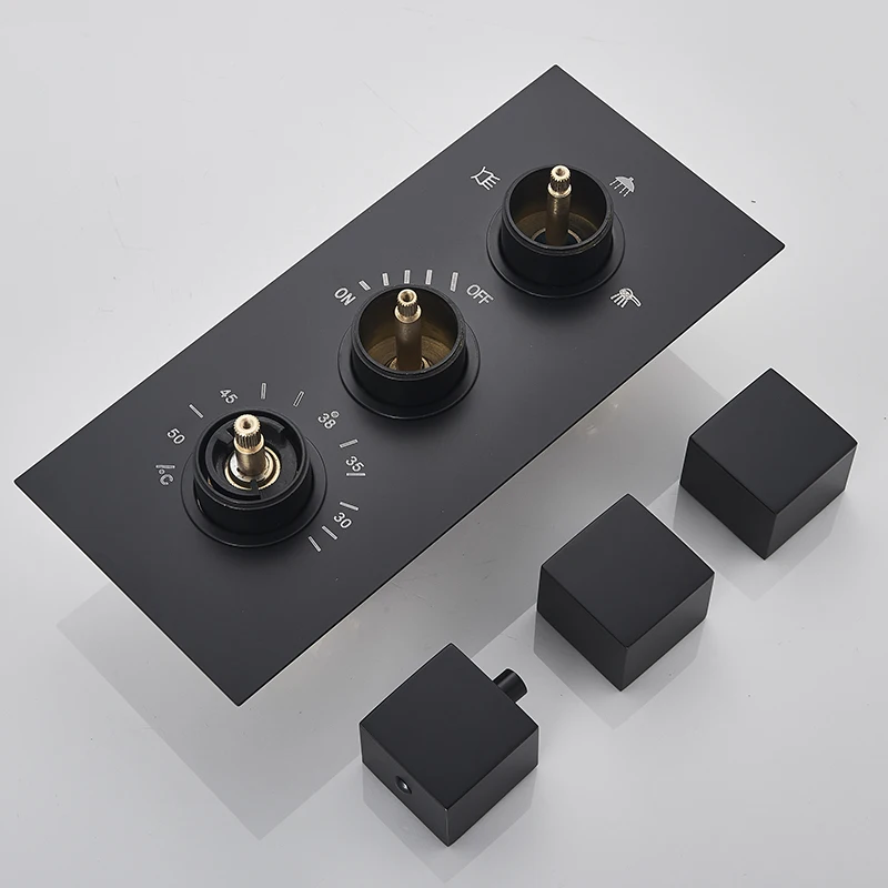 Faucet Cartridge Thermostatic Mixing Valve Bathroom Thermostatic Shower Mixer Valve-Square 3-4 Way Thermostatic Mixer Faucet Cartridges Faucet Accessories