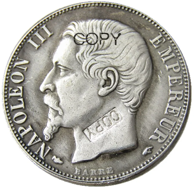 Франция 1855а 2 Франка посеребренные копии монет