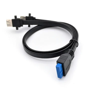 

Dual Ports USB 3.0 Female Mount Panel To Motherboard 20Pin Power Cable Cord VH99