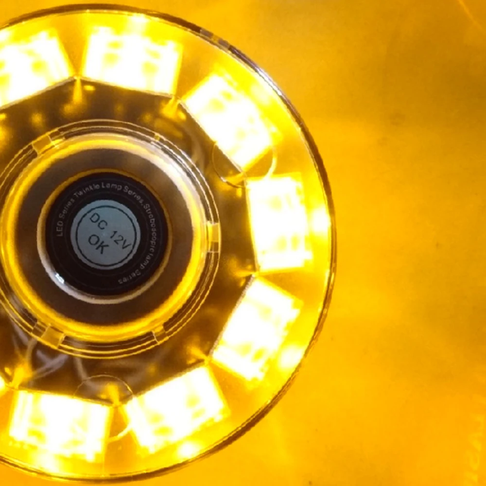 Высокая Мощность 10LED Магнитный круглый Строб маяк безопасности Предостережение лампы-вспышки для детей возрастом от 12V грузовик инженерных машин - Испускаемый цвет: Yellow