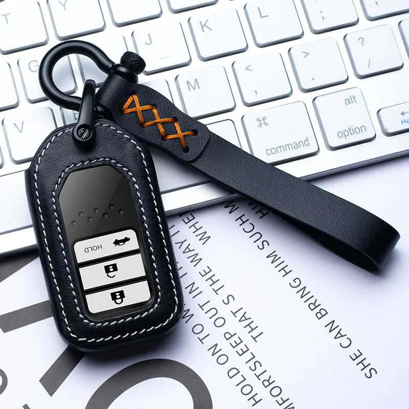 Автомобильный натуральный кожаный брелок чехол держатель для Honda Smart Remout Fob ключ защитные аксессуары