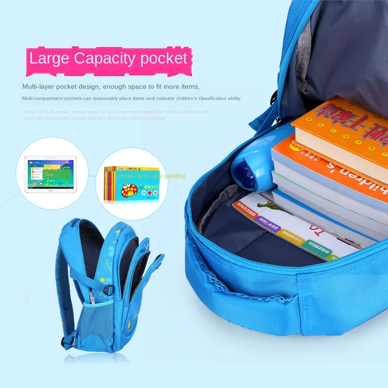 Унисекс для студентов, предотвращающий разбрызгивание воды и облегчающий нагрузку на детские плечи, мягкий рюкзак, нейлоновая сумка с молнией