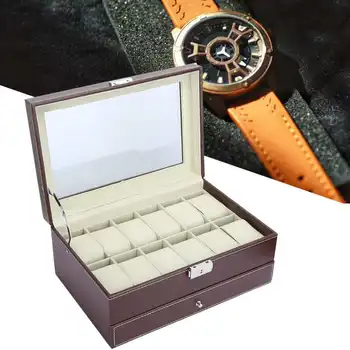 

12 Grid Double Layer Watch Jewelry Box Case Watch Storage Case Watch Box Container Watch Accessories