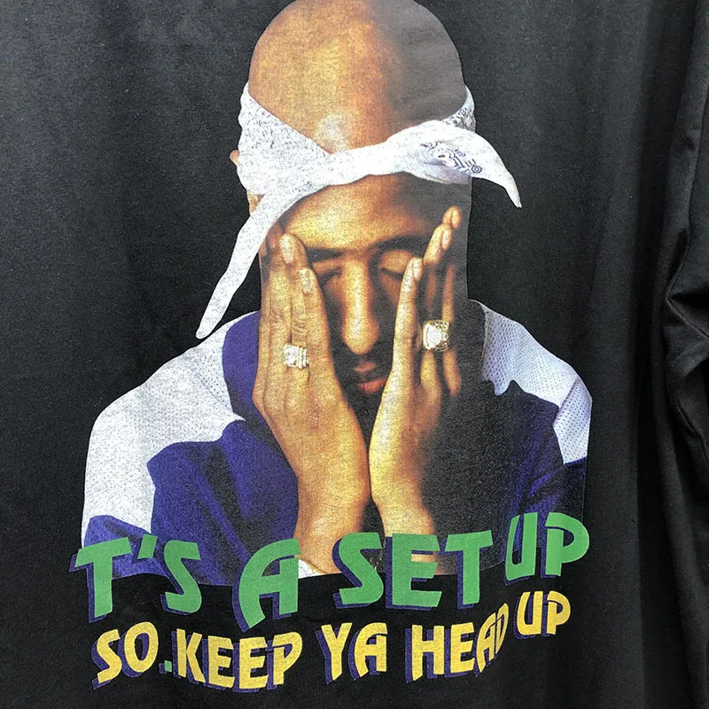 Негабаритных 2pac футболки Для мужчин Для женщин хлопок Тупак футболки высокого качества; короткий рукав; футболка