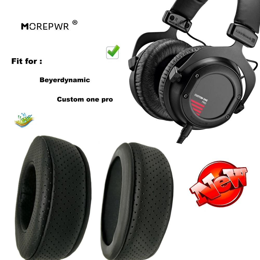 

Morepwr New upgrade Replacement Ear Pads for Beyerdynamic Custom one pro Headset Parts Leather Cushion Velvet Earmuff Headset