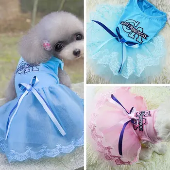 

Fashion Print Cotton Dog Clothes Cute Bow Small Medium Dog Dresses Cat Clothes Spring Soft Dresses For Dogs Pet Supplies