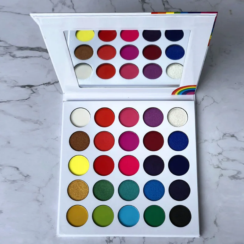 

25 Bright Colorful Matte Eyeshadow Palette Shimmery Silky Powder Long Lasting Pigments Pressed Glitter Eye Shadow Pallete Makeup