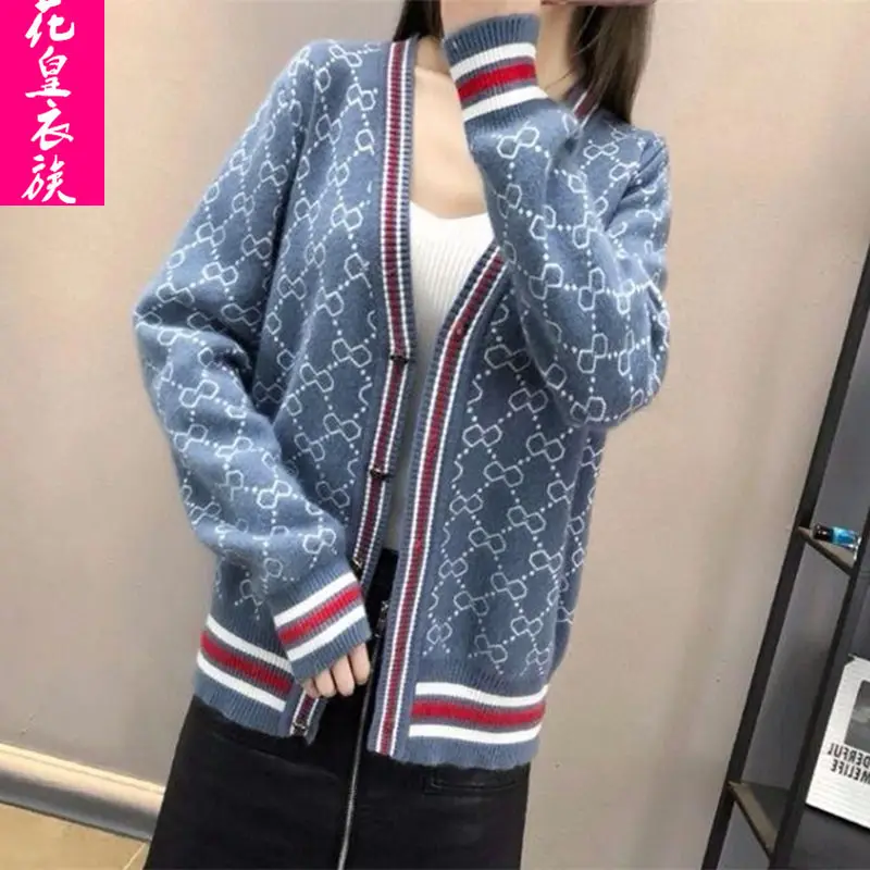 

Knitted Cardigan Sweater Jacket Women's short fall 2020 new Korean style loose knit top women