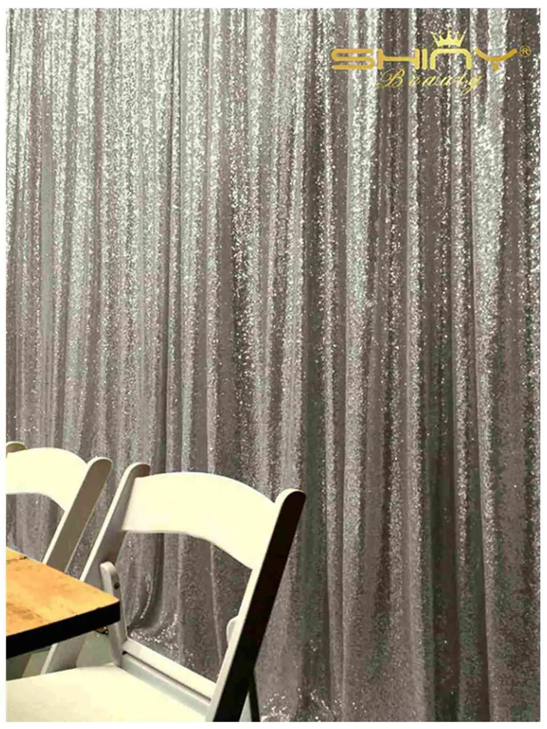

Shinybauty Grey Prom Backdrop Photo Booth Wedding Sequin Wall Decor Birthday Decoration Curtain-M190816
