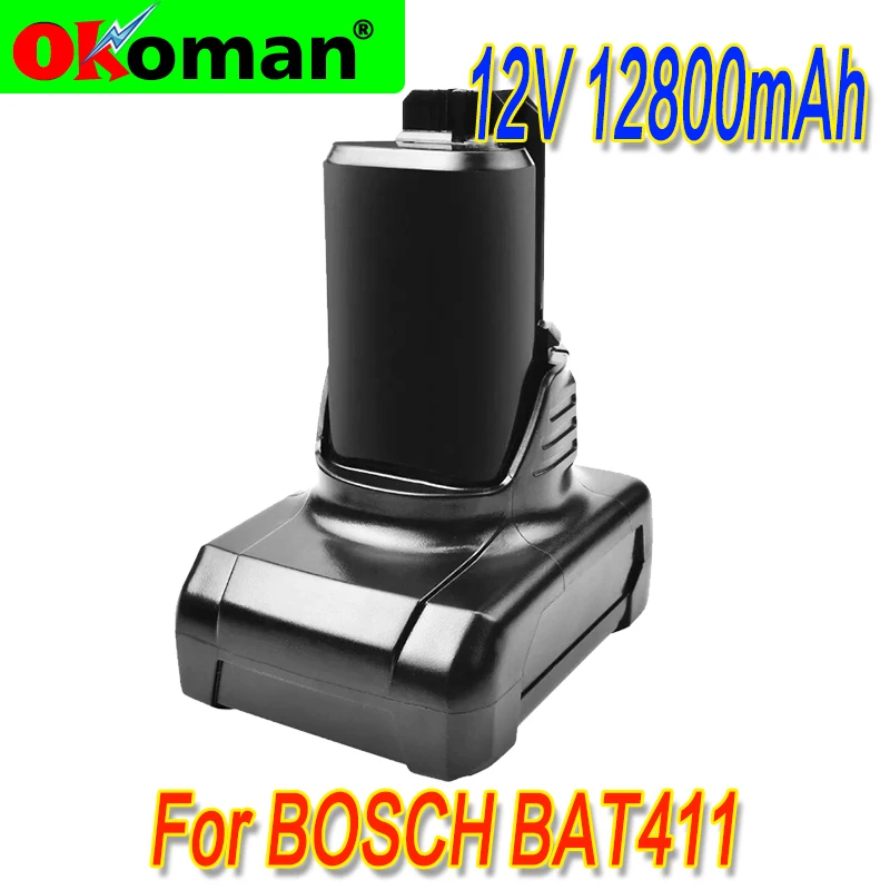 Литий-ионный аккумулятор высокой емкости BAT411 12800 мАч для Bosch 10 8 в 12 В 4 Ач BAT412A BAT413A