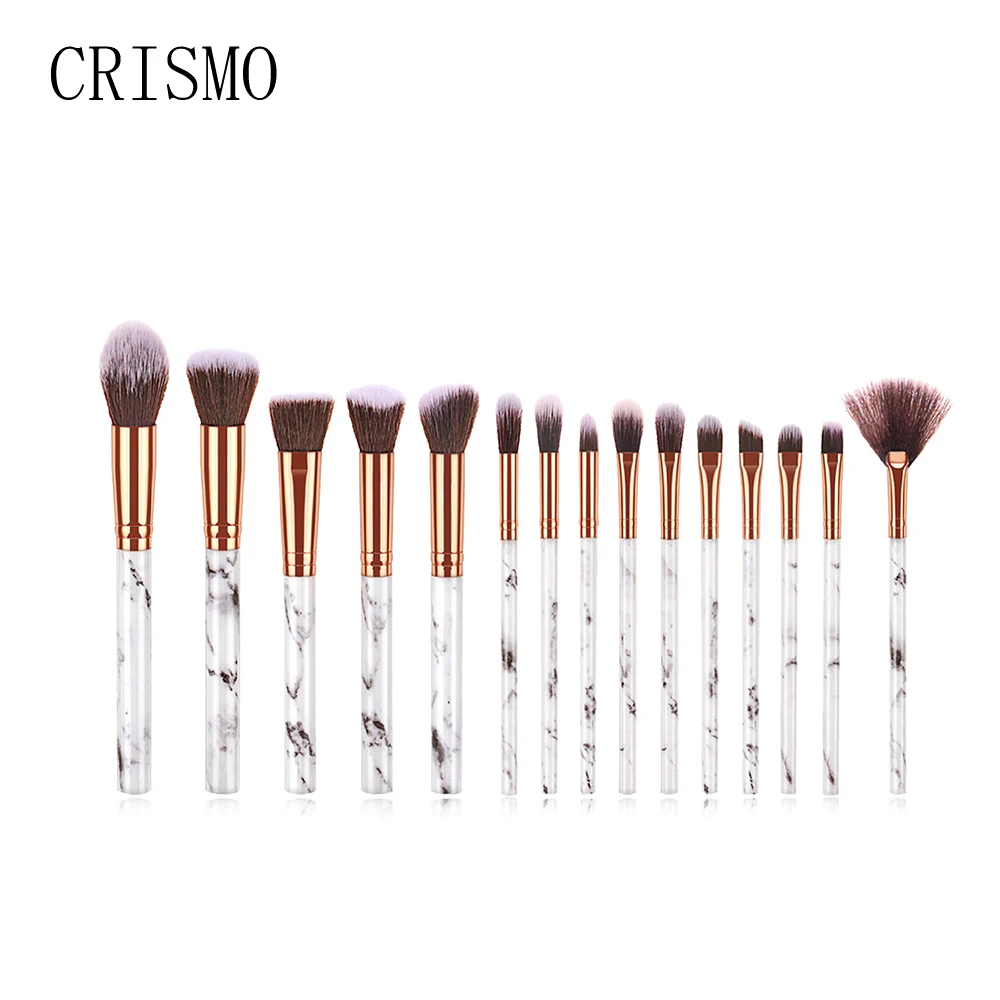 

CRISMO 15Pcs Marbling Makeup Brushes Set Cosmetic Powder Foundation Brush Eyeshadow Lip Make Up Brush Set Beauty Tool Maquiagem