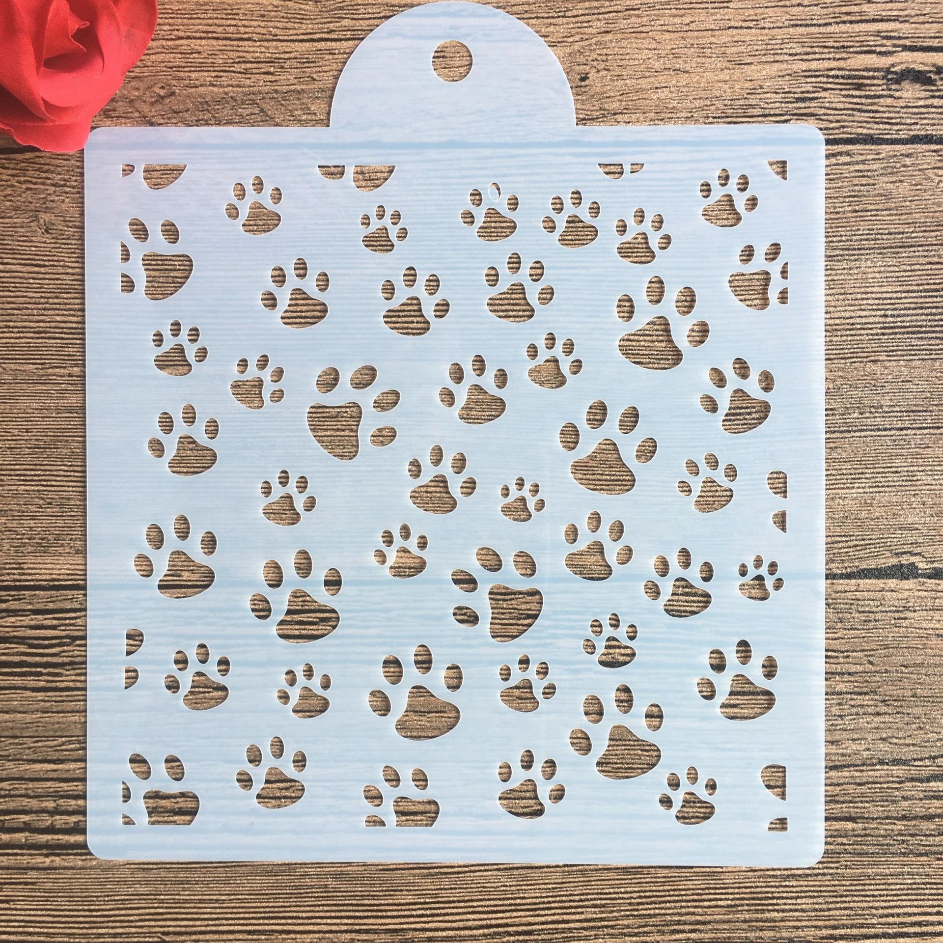 

1pc 15 * 15cm mold DIY Pattern hollow template Stencils cake baking sugar powder sieve mold graffiti drawing tiles Stencils -13