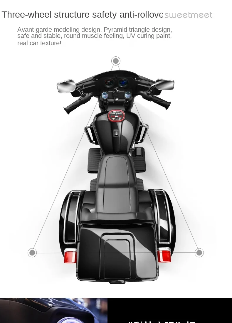 Harley-Davidson Children'S Motorcycle Electric Motorcycle 3 Wheel Rechargeable Three-Wheel Battery Bike 24 Harley-Davidson Children'S Motorcycle Electric Motorcycle 3 Wheel Rechargeable Three-Wheel Battery Bike