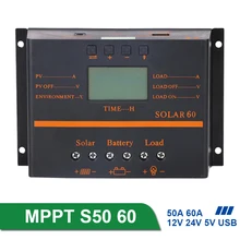 Контроллер заряда солнечной батареи MPPT 50 А 60 ЖК дисплей панель PV