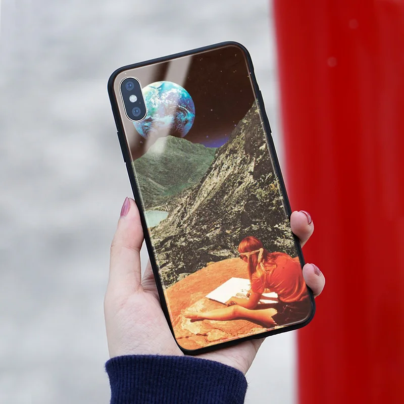 Мягкий силиконовый стеклянный чехол для Apple iPhone 6 6s 7 8 Plus X XR XS 11 Pro max|case cover|phone casesshell