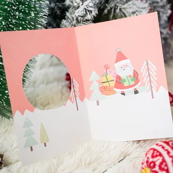 

2sets Santa Claus Merry Christmas Gift Envelope Cute Snowman Greeting Card New Year Xmas Party Invitation Envelope DIY Postcards