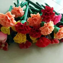 1 шт. свежий креативный ручной работы цветок ручка мягкий цветок из полимерной глины ручка подарок Красивая Цветочная ручка