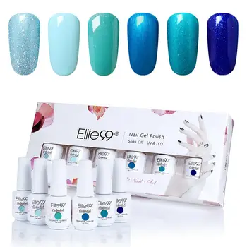 

Elite99 6 Pieces/lot Blue Color Gel Polish Hybrid Varnishes With Gift Box Vernis Semi Permanent Gel For Nails UV Gel Nail Polish