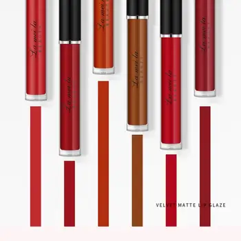 

6Color Velvet Matte Moisturizing Lipstick Waterproof Sweatproof High Color Lip Gloss Non-stick Cup Long Lasting Makeup Lip Glaze