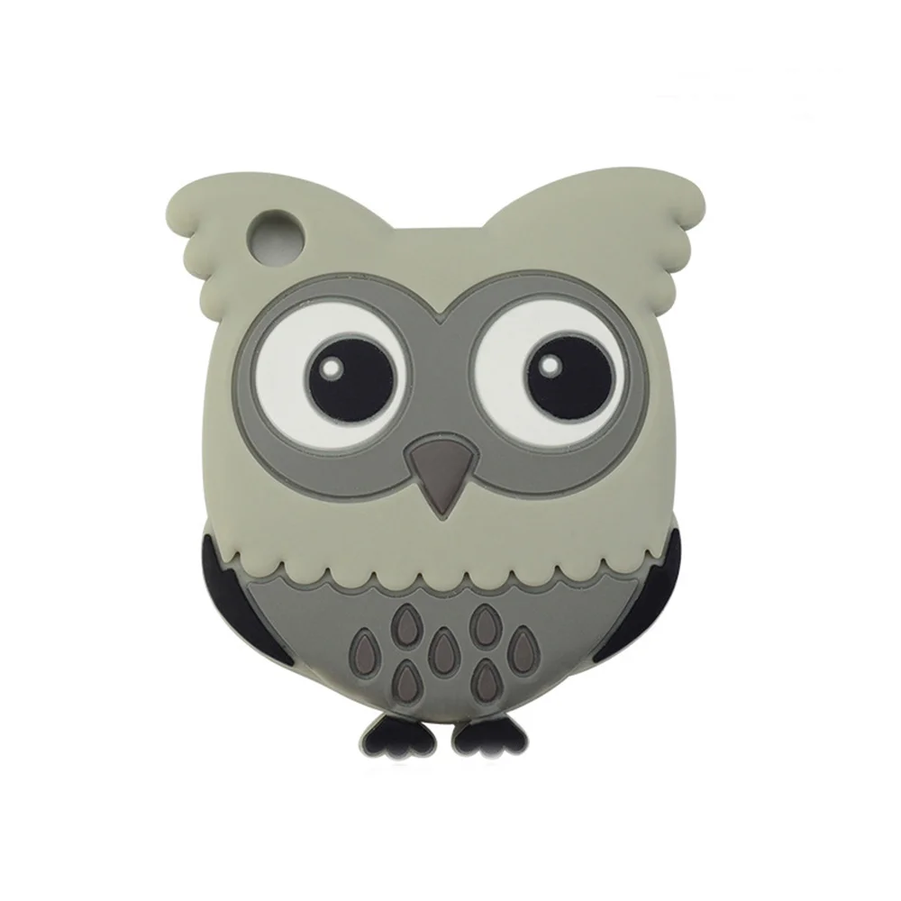 owl LOFCA 1 шт., детские игрушки-прорезыватели, соска, клипса, цепочка, пищевые силиконовые бусины, подарок для детского душа, мультяшное ожерелье с животными, аксессуары - Цвет: owl