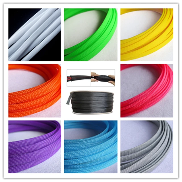 Multicolor Braided Expandable Sleeve for Wiring Harness Wire Cover